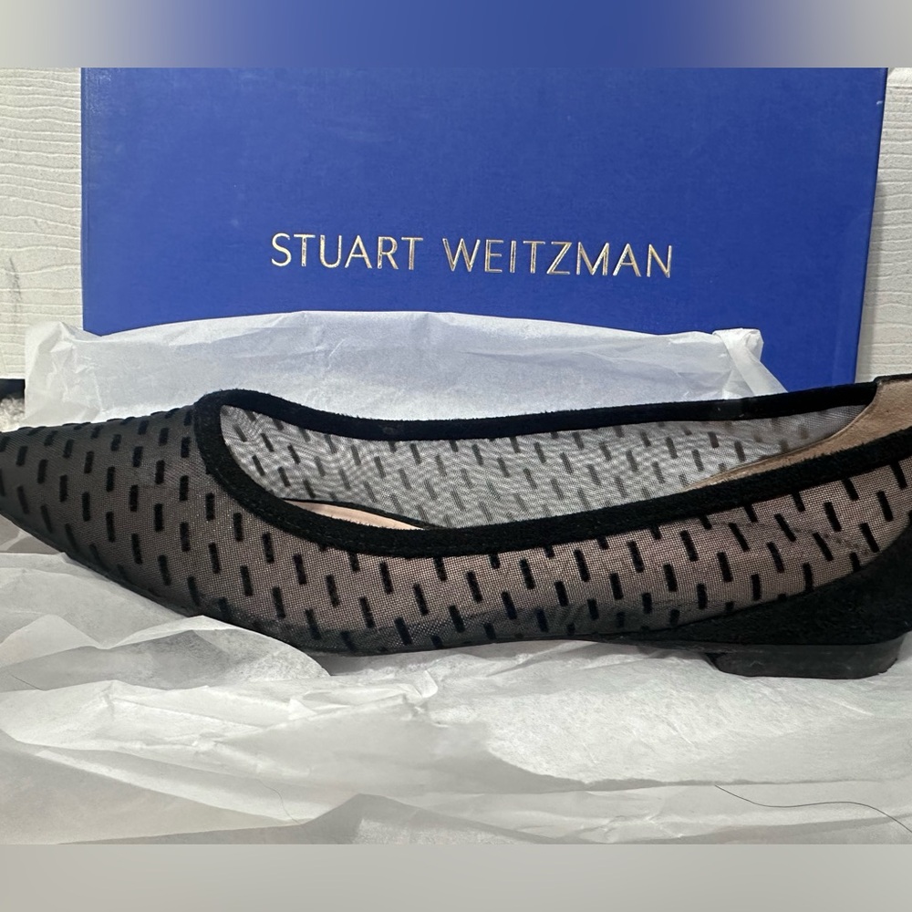 Stuart Weitzman Black Mesh Women's Loafers